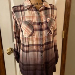 NWT blush/dark purple button-down